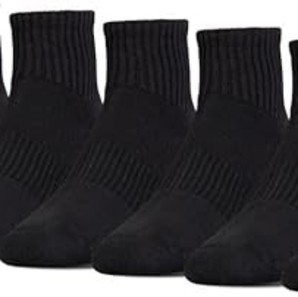 Club Room Men's Solid Ankle Cushioned Quarter Socks 5 Pairs Black Shoe Size 7-13 - Picture 2 of 2